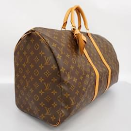 Louis Vuitton-Borsa Boston Keepall 55 Monogram Louis Vuitton-Marrone,Monogramma