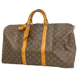 Louis Vuitton-Borsa Boston Keepall 50 Monogram Louis Vuitton-Marrone