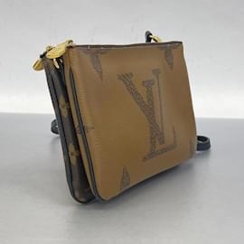 Louis Vuitton-Portafoglio a doppia zip Monogramma Gigante Inverso Louis Vuitton-Marrone