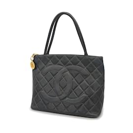 Chanel-Borsa tote nera in pelle di caviale Chanel-Nero