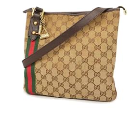 Gucci-Borsa a spalla Gucci in tela GG marrone linea Sherry-Marrone