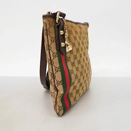 Gucci-Borsa a spalla Gucci in tela GG marrone linea Sherry-Marrone