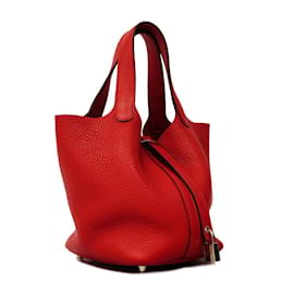 Hermès-Sac à main Hermes Picotin Lock PM-Rouge