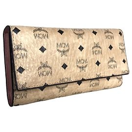 MCM Visetos Long Wallet for Women Beige