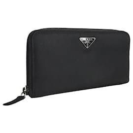 Prada-Prada Round Zip Long Wallet for Men-Black