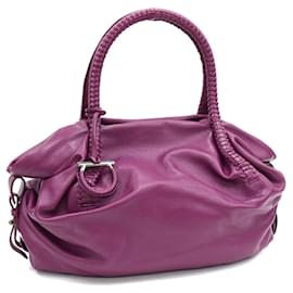 Salvatore Ferragamo-Borsa in pelle viola Salvatore Ferragamo-Porpora