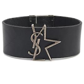 Saint Laurent-Bracciale in pelle nera Saint Laurent-Nero