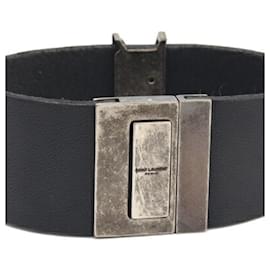 Saint Laurent-Bracciale in pelle nera Saint Laurent-Nero