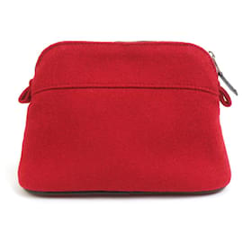 Hermès-Pochette in feltro rosso scuro Hermes-Bordò