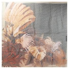 Fendi-Fendi Silk Scarf Muffler-Brown,Orange