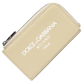 Monedero de cuero beige Dolce & Gabbana Beige