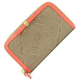 Prada Round Wallet 1M1157 Beige Orange