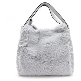 Kate Spade-Borsa media in pelliccia Knot di Kate Spade-Grigio