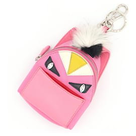 Fendi-Portachiavi Fendi Bag Charm Bugs Monster Motivo Zaino-Rosa,Multicolore