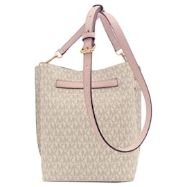 Michael Kors-Borsa a Spalla MK Signature Emilia di Michael Kors-Bianco