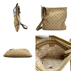 Gucci-Borsa a Spalla Gucci GG Canvas-Marrone,D'oro