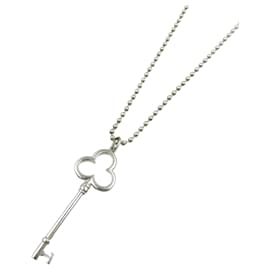 Tiffany & Co-Collier en argent 925 Tiffany Trefoil Key-Argenté