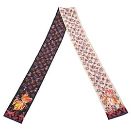 Louis Vuitton-Louis Vuitton Monogram Bandeau Rendezvous Twilly Scarf-Black,Beige