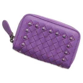 Bottega Veneta-Porte-monnaie en cuir Intrecciato de Bottega Veneta-Violet