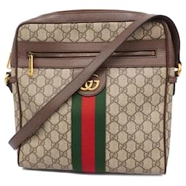 Gucci-Gucci Ophidia Shoulder Bag-Brown,Beige