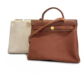 Hermès-Hermes Handbag Airbag PM Toile H Brown-Brown