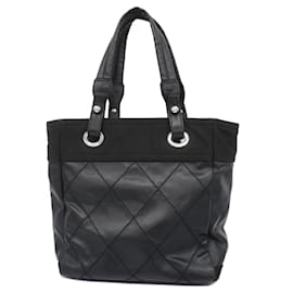 Chanel-Chanel Black Leather Tote Bag-Black