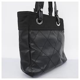 Chanel-Chanel Black Leather Tote Bag-Black