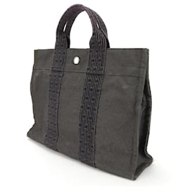 Hermès-Hermes PM Air Line Canvas Tote Bag-Brown