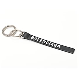 Balenciaga-Balenciaga Black Leather Keyring-Black