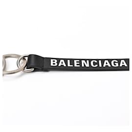 Balenciaga-Balenciaga Black Leather Keyring-Black