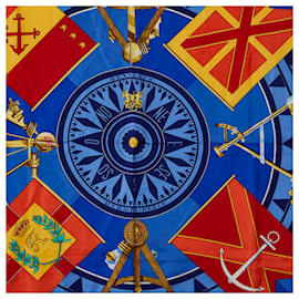 Hermès-Hermes Carre 90 SEXTANTS Scarf-Blue,Multiple colors