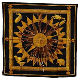 Hermès-Hermes Carre 90 CUILLERS D'AFRIQUE Scarf-Black,Multiple colors