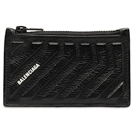 Balenciaga-Porta-cartões de couro preto Balenciaga-Preto