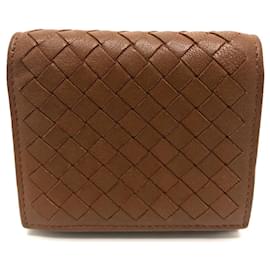 Bottega Veneta-Bottega Veneta Intrecciato Saif Trifold Wallet-Brown