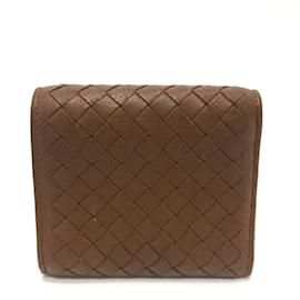 Bottega Veneta-Bottega Veneta Intrecciato Saif Trifold Wallet-Brown