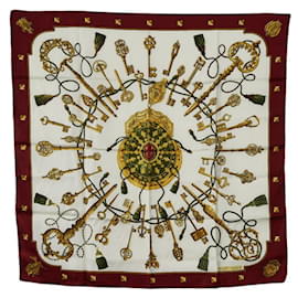 Hermès-Hermes Carre 90 LES CLES THE KEYS Scarf-Red,Multiple colors