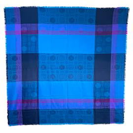 Christian Dior-Christian Dior Multi-Color Shawl-Blue,Multiple colors,Purple,Navy blue