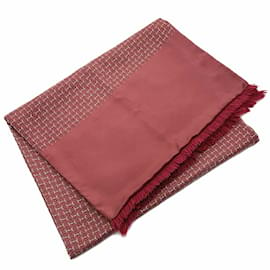 Hermès-Hermes Reversible Silk and Angora Stole-Red