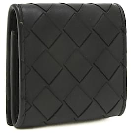 Bottega Veneta-Bottega Veneta Intrecciato Folding Wallet/Coin Case-Black