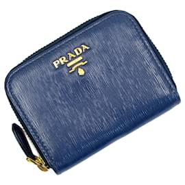 Prada-Prada Navy Leather Coin Purse-Navy blue