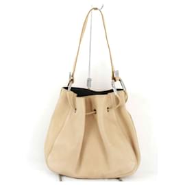 Gucci-Sac à épaule en cuir beige Gucci-Beige