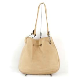 Gucci-Gucci Beige Leather Shoulder Bag-Beige