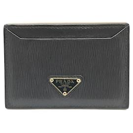 Prada-Prada Black Leather Card Case-Black