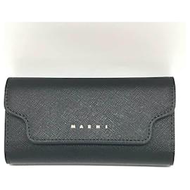 Marni-Porte-clés en cuir noir Marni-Noir