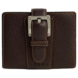 Loewe-Loewe Brown Leather Coin Purse-Brown