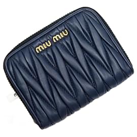 Miu Miu-Porte-monnaie en cuir bleu marine Miu Miu-Bleu Marine