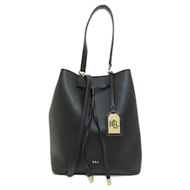 Ralph Lauren-Sac à main en cuir noir Ralph Lauren-Noir