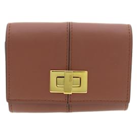 Fendi-Fendi Brown Calfskin Card Case-Brown