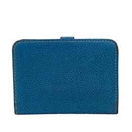 Hermès-Hermes Dogon Compact Card Case in Blue-Blue