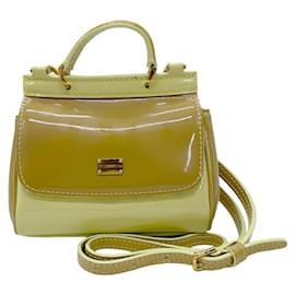 Dolce & Gabbana-Dolce & Gabbana Patent Leather Shoulder Bag-Beige,Cream